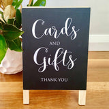 Rustic Cards And Gifts Wedding Sign - Blackboard Chalkboard Easel Decoration