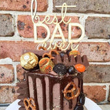 Best Dad Ever Fathers Day Rustic Wood Cake Topper