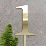 Number 1 Acrylic Gold Mirror Birthday Cake Topper