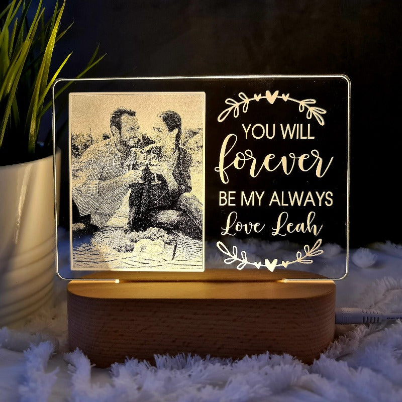 Valentine's Day Personalised Photo Light - Forever Always