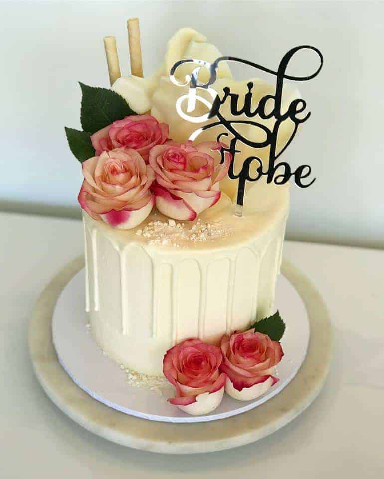 Bride To Be Acrylic Silver Mirror Bridal Shower Cake Topper