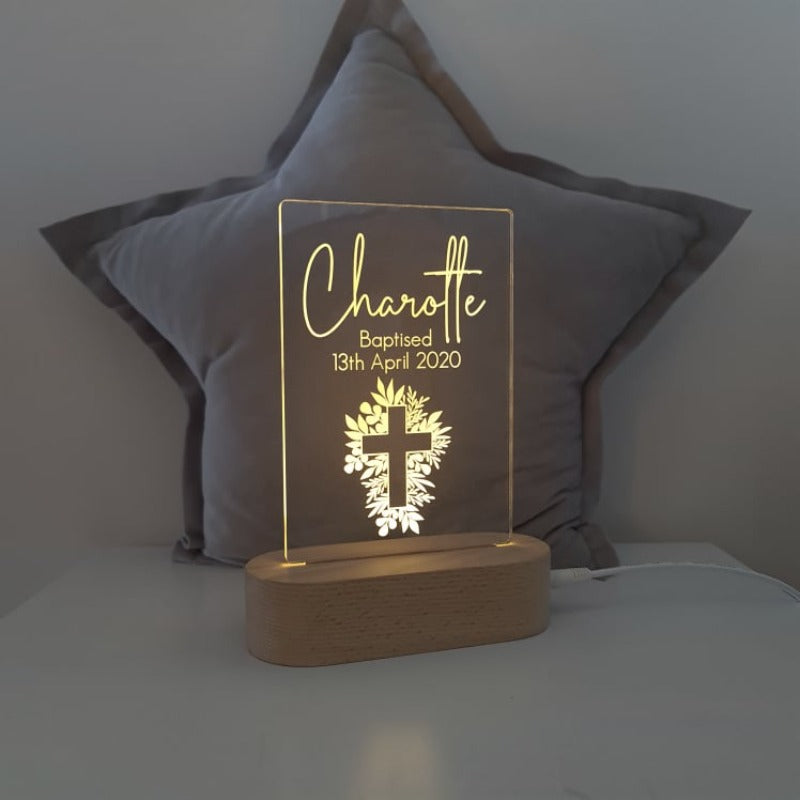 Baptism Christening Gift Personalised Light