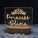 Personalised Baby Night Light - Crown Princess