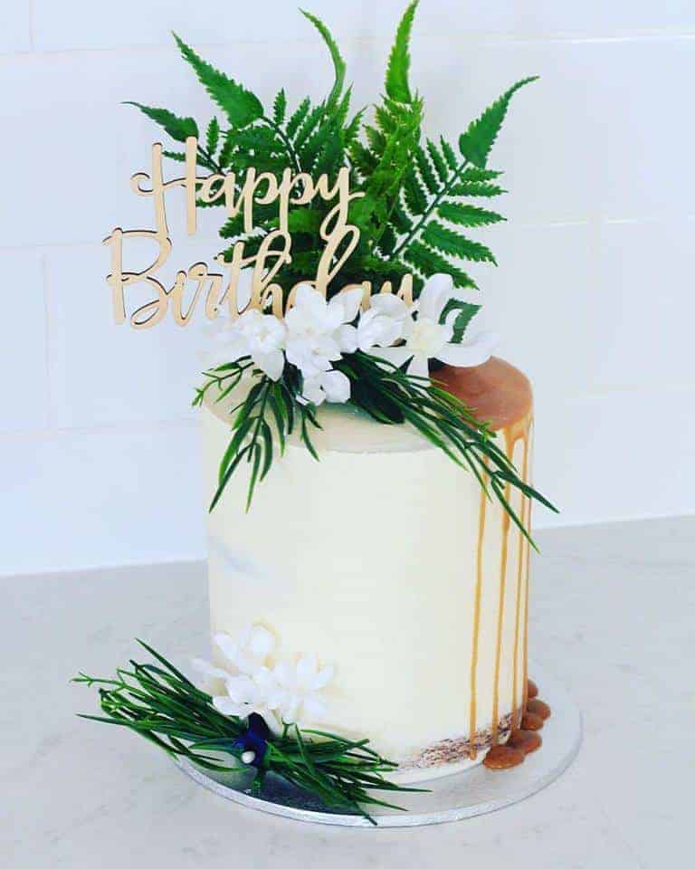 Happy Birthday Rustic Wood Birthday Party Cake Topper