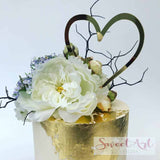 Heart Acrylic Gold Mirror Love Wedding Engagement Cake Topper