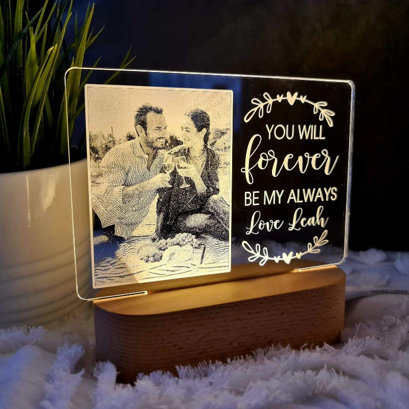Valentine's Day Personalised Photo Light - Forever Always
