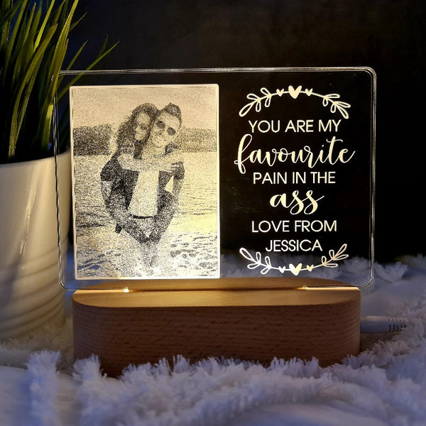 Valentine's Day Personalised Photo Light - Favourite Pain