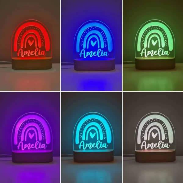 Personalised Baby Night Light - Rainbow