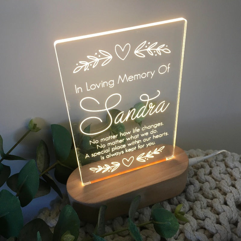 Memorial Plaque Light - How Life Changes Flourish