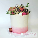Sixteen Acrylic Rose Gold Mirror 16th Birthday Cake Topper