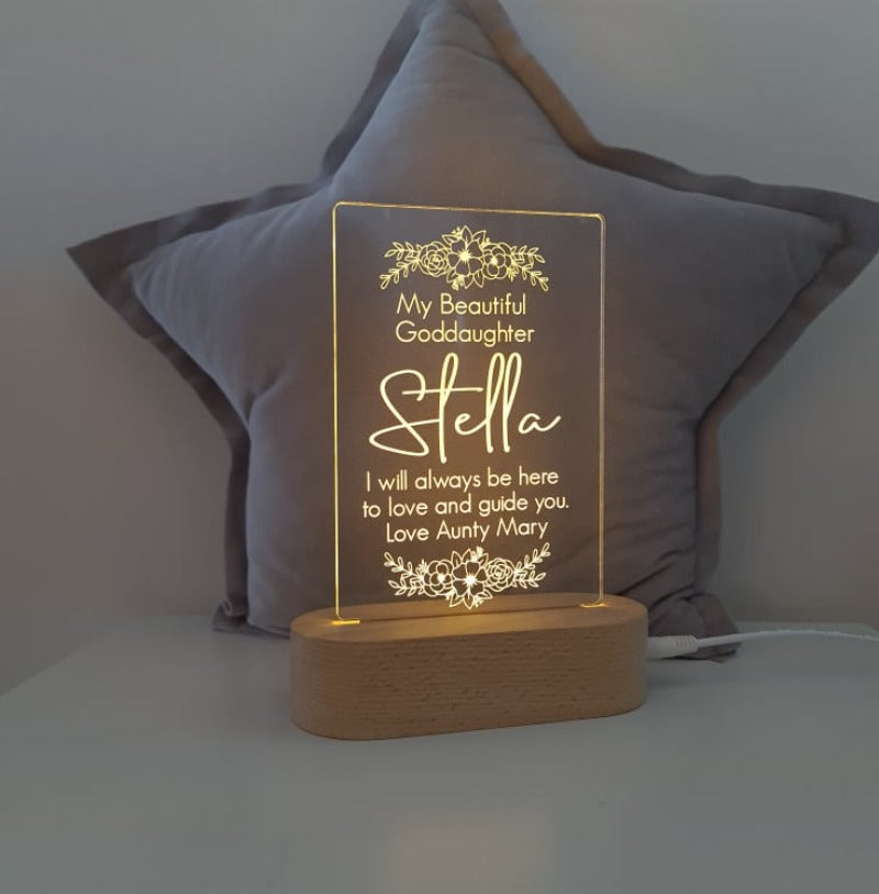 God Daughter Son Gift Personalised Light