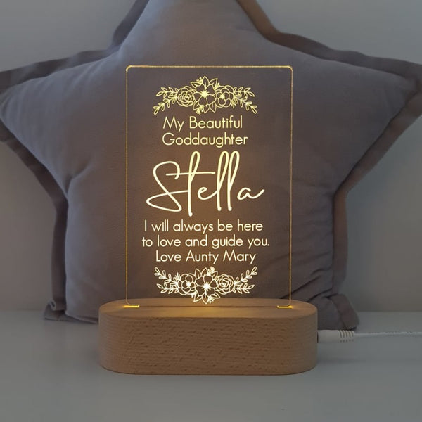 God Daughter Son Gift Personalised Light