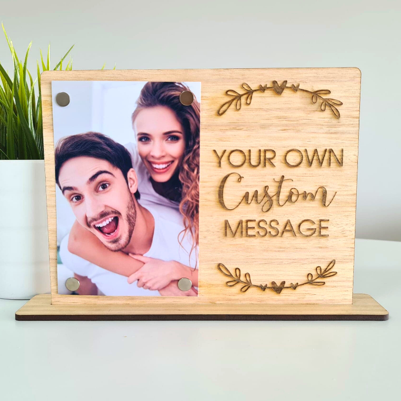 Personalised Valentines Day Gift Photo Frame - Custom Text