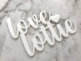 Names with Heart Custom Engagement Wedding Cake Topper