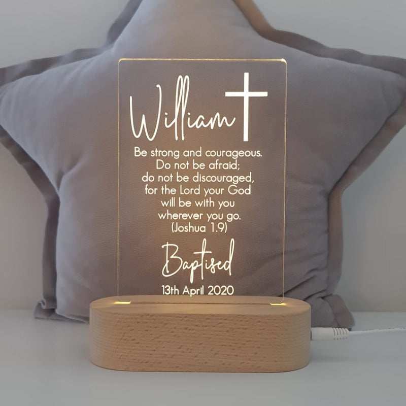 Baptism Christening Gift Personalised Light